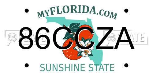 86CCZA Florida License Plate