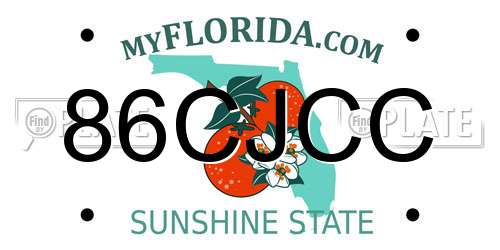 86CJCC Florida License Plate