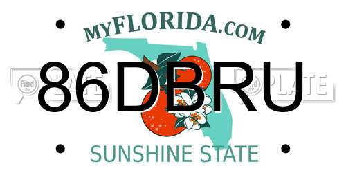 86DBRU Florida License Plate