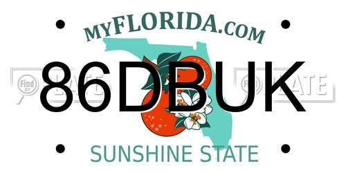 86DBUK Florida License Plate