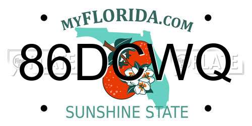 86DCWQ Florida License Plate