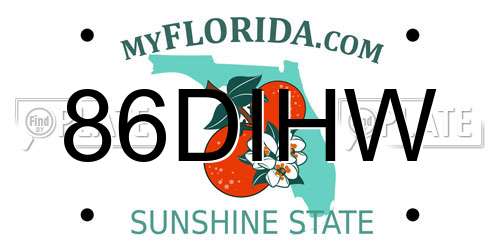 86DIHW Florida License Plate