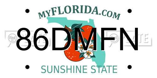 86DMFN Florida License Plate