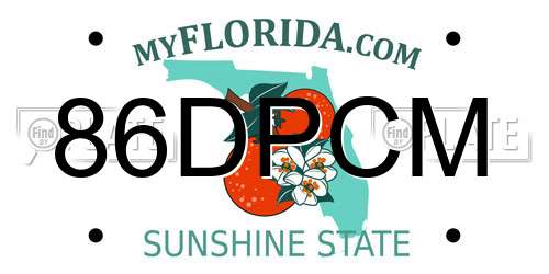 86DPCM Florida License Plate