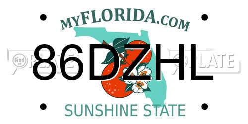 86DZHL Florida License Plate