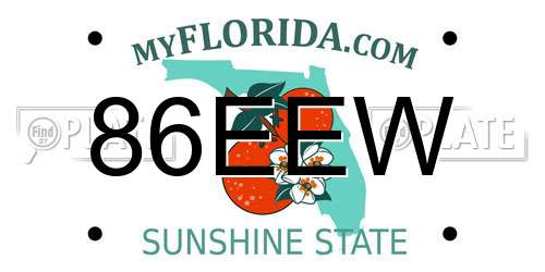 86EEW Florida License Plate
