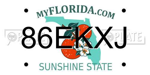 86EKXJ Florida License Plate
