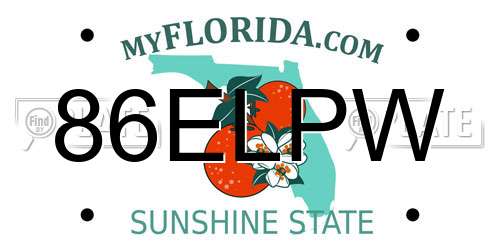 86ELPW Florida License Plate