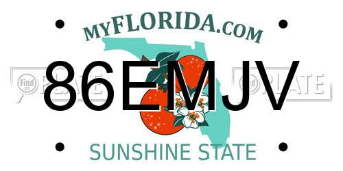 86EMJV Florida License Plate