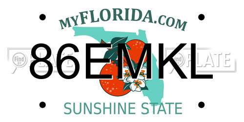 86EMKL Florida License Plate