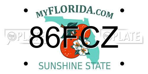 86FCZ Florida License Plate