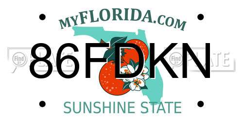 86FDKN Florida License Plate