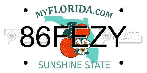 86FEZY Florida License Plate