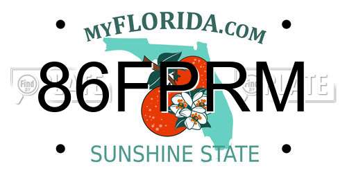 86FPRM Florida License Plate