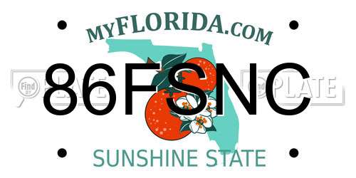 86FSNC Florida License Plate