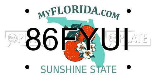 86FYUI Florida License Plate