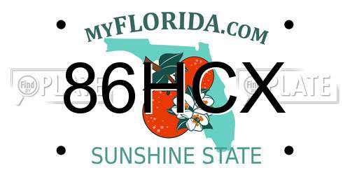 86HCX Florida License Plate