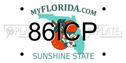 86ICP Florida License Plate