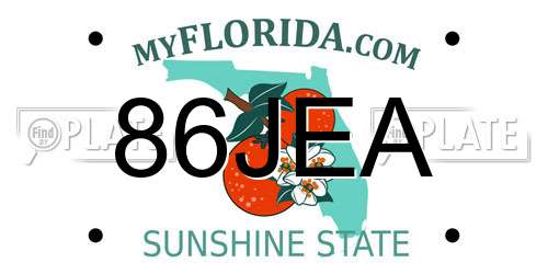 86JEA Florida License Plate