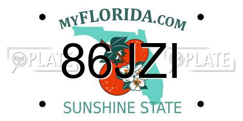 86JZI Florida License Plate