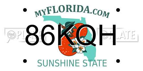 86KQH Florida License Plate