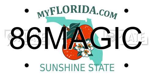 86MAGIC Florida License Plate