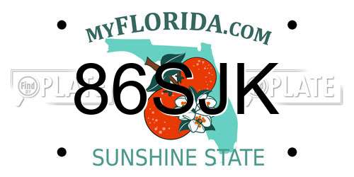 86SJK Florida License Plate