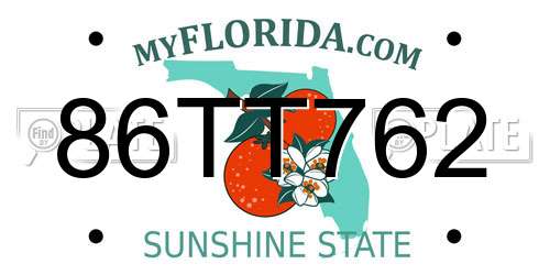 86TT762 Florida License Plate