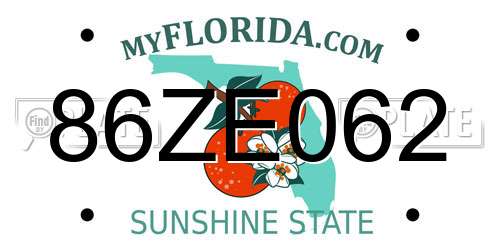 86ZE062 Florida License Plate
