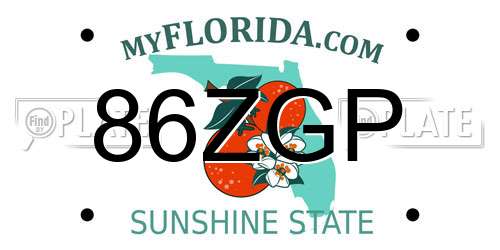86ZGP Florida License Plate