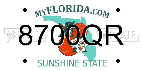 8700QR Florida License Plate