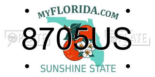 8705US Florida License Plate