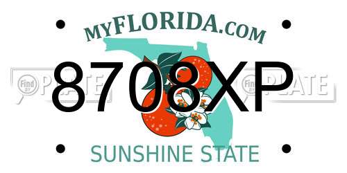 8708XP Florida License Plate