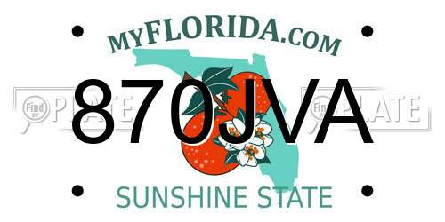 870JVA Florida License Plate