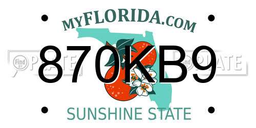 870KB9 Florida License Plate