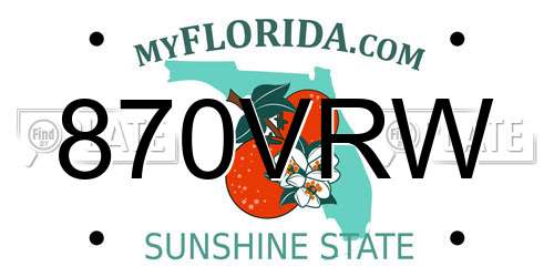 870VRW Florida License Plate