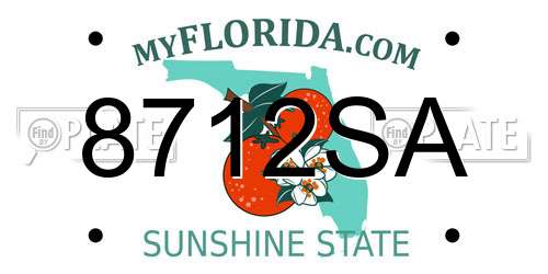 8712SA Florida License Plate