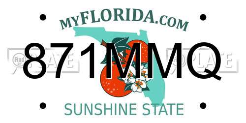 871MMQ Florida License Plate
