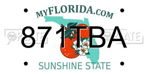 871TBA Florida License Plate