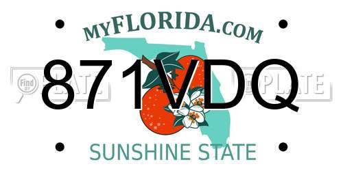 871VDQ Florida License Plate