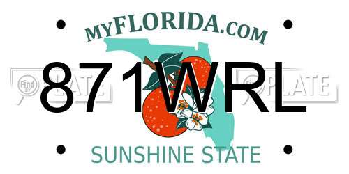 871WRL Florida License Plate