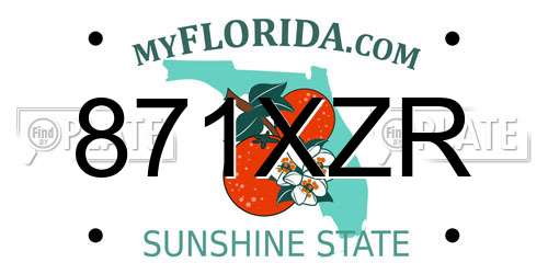 871XZR Florida License Plate