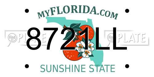 8721LL Florida License Plate