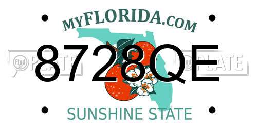 8728QE Florida License Plate
