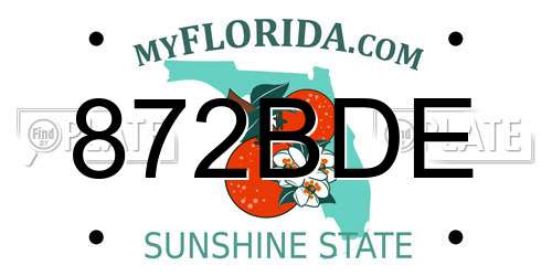 872BDE Florida License Plate