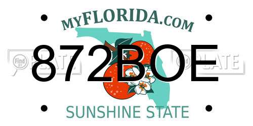 872BOE Florida License Plate