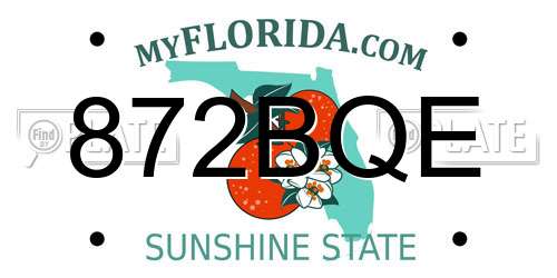 872BQE Florida License Plate