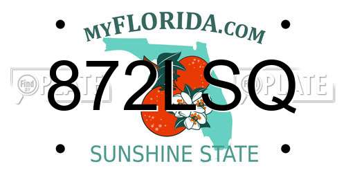 872LSQ Florida License Plate