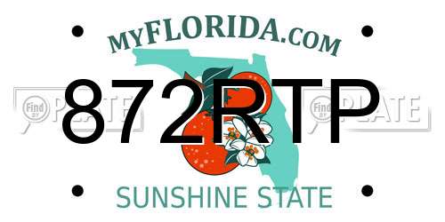 872RTP Florida License Plate
