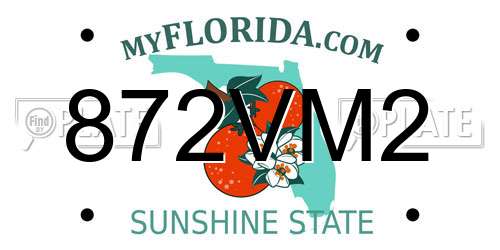 872VM2 Florida License Plate
